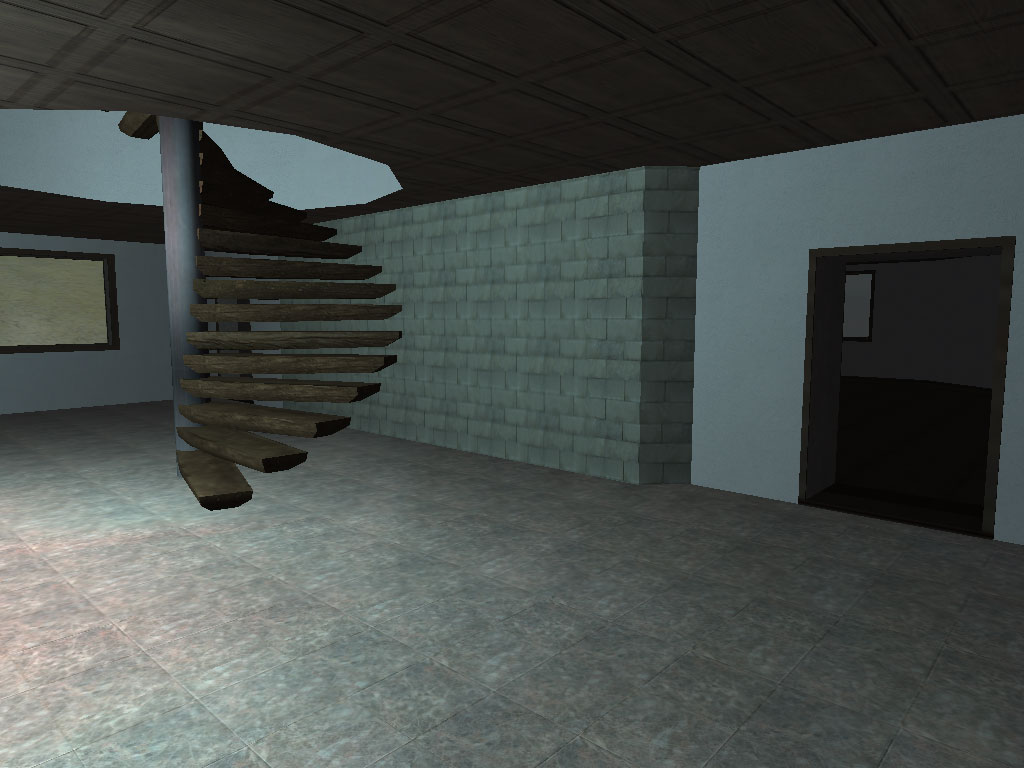 Staircase leading up to second storey.